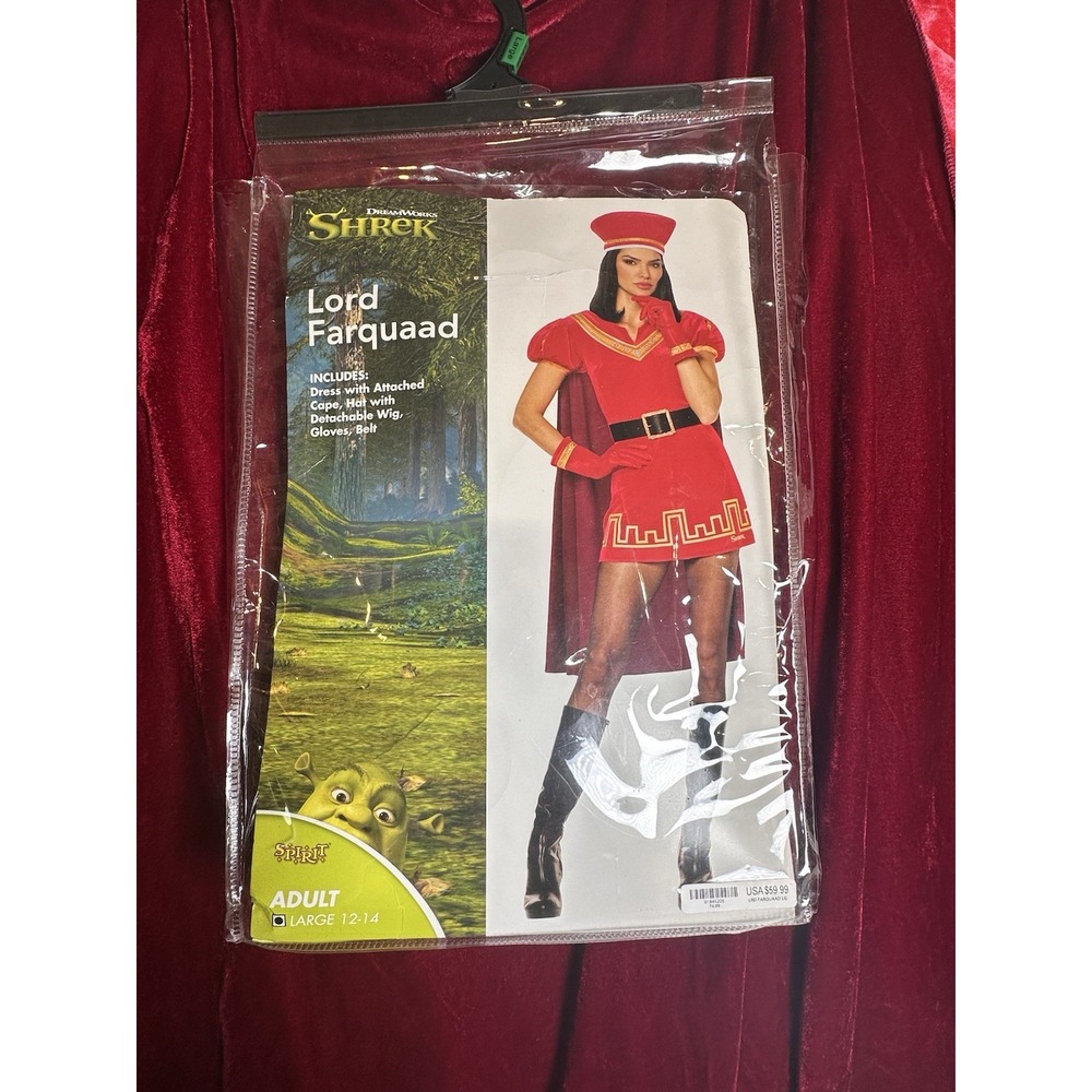 DreamWorks Shrek Lord Farquaad Costume Adult Large 12-14 Dress Cape